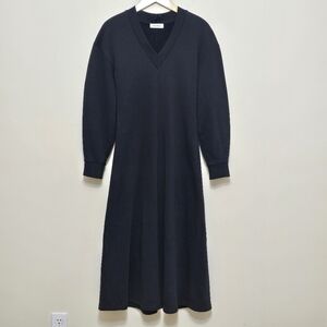 RODEBJER Giseba 100% Organic Cotton Sweashirt Dress Sz S Black Quiet Luxury Chic